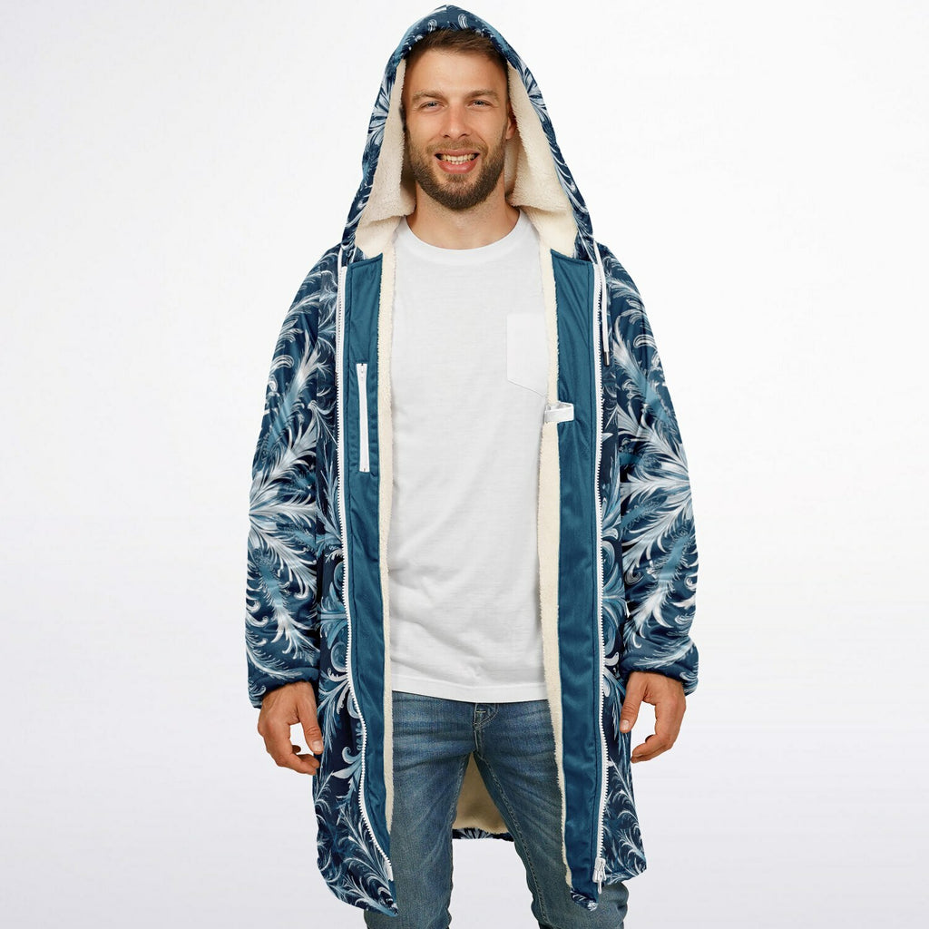 Soft as snowfall - Unisex Hooded Cloak with zippers