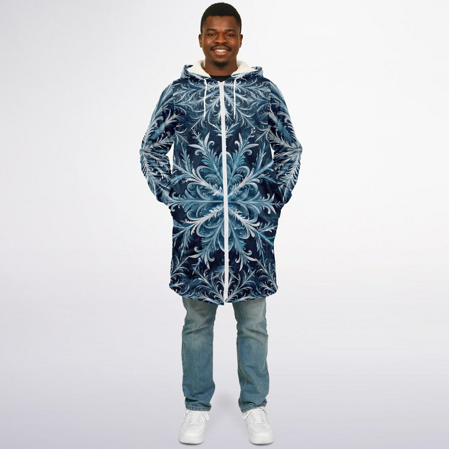 Soft as snowfall - Unisex Hooded Cloak with zippers